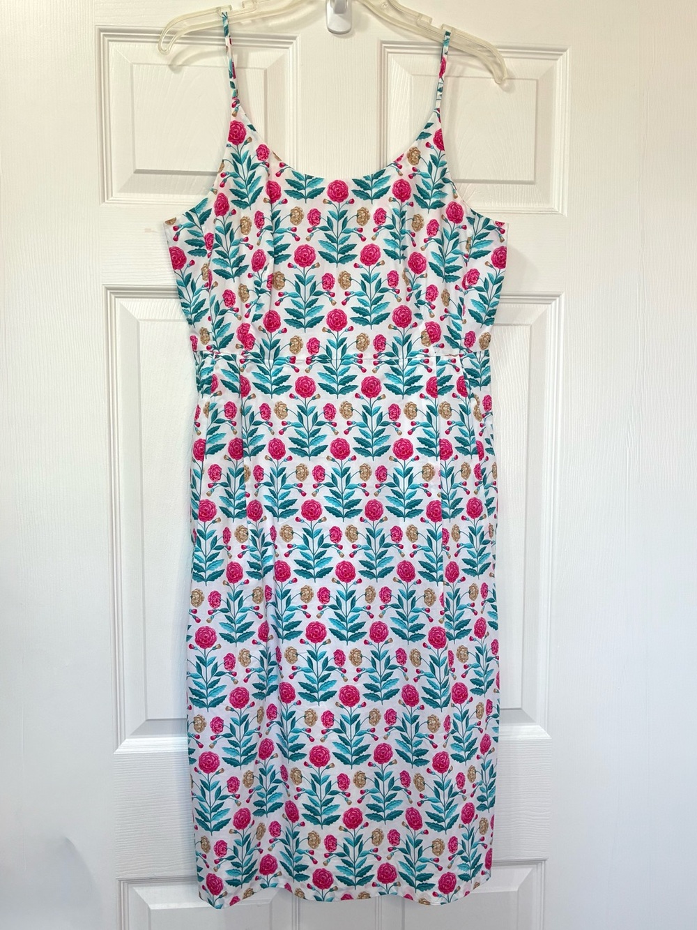 Anne Taylor Spaghetti Strap Sundress Womens 6 Floral Back Slit Lined Summer Cool